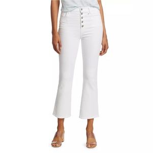 J Brand Lillie High Rise Stretch Cropped Flare Jean In White
